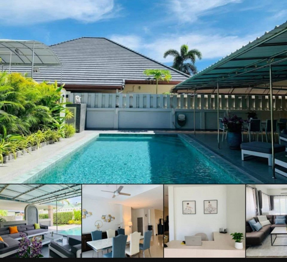 #PoolVillaForRent – 85,000 THB/month 📍 SP5 Village, Soi Siam Country Club 📍 Google Map Location ✨ Premium Pool Villa with Full-Service Inclusions! 🏡 3 Bedrooms | 2 Bathrooms 📐 Land Size: 165 sq.wah (660 m²) 📏 Living Area: 220 m² 🛋 Fully Furnished & Ready to Move In 💰 Rental Price: 85,000 THB/month ✔️ 1-Year Contract ✅ Rent Includes: • 🧼 Pool & Garden Maintenance – 3 times/week • 🌐 1Gbps Fiber Internet + TV Box from 3BB • 💧 Water Bill (up to 1,000 THB/month) • 🦟 Monthly Pest & Termite Control • ❄️ Air Conditioner Service (every 6 months) • 🛠 Yearly Village Maintenance Fee • ☀️ Solar Cell System – Save significantly on electricity bills! 📞 Contact: 095-962-9259 (B) 📱 LINE ID: baby189 📨 WhatsApp / Telegram: +66959629259